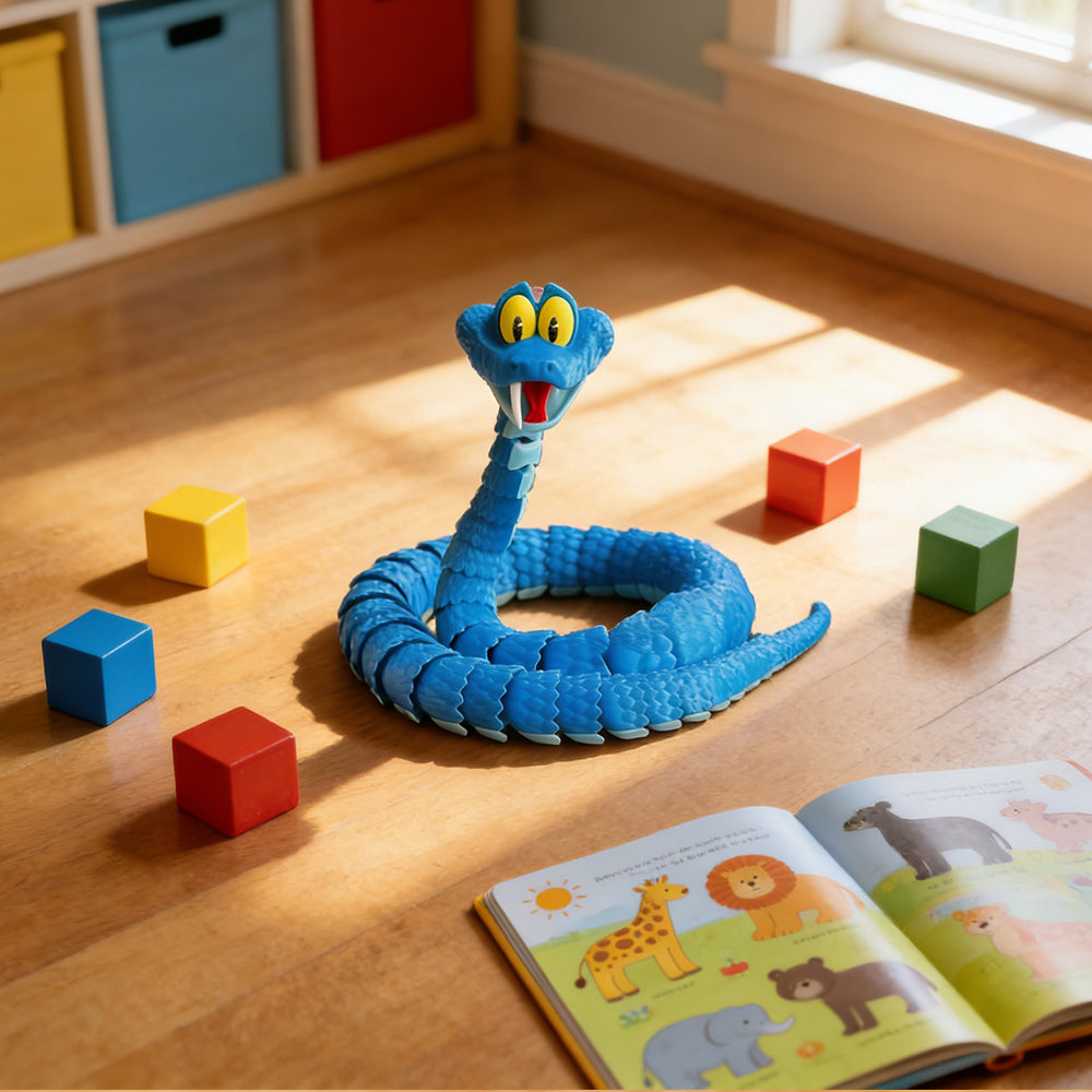 45CM 3D Printed Snake Sipper Action Figure - 30-Point Articulated Gift Toy