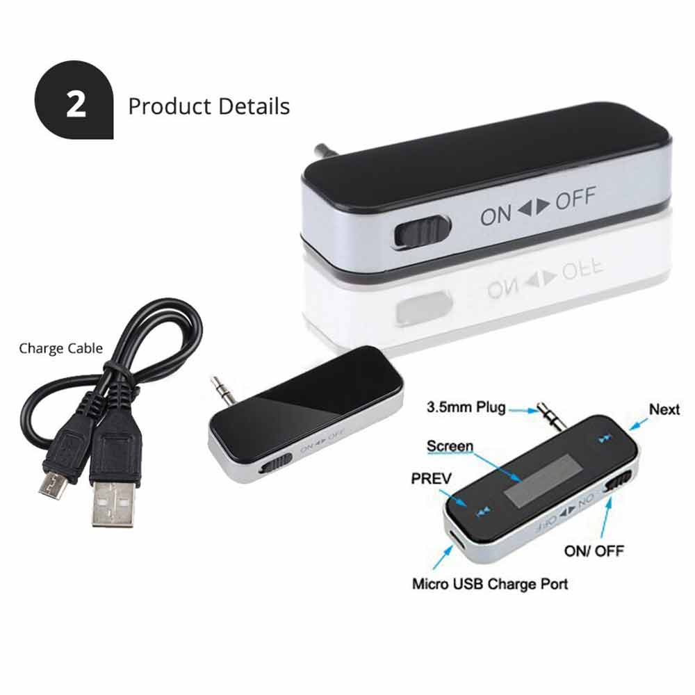 3.5mm Car Wireless MP3 FM Transmitter Handsfree Radio For Mobile phone universal