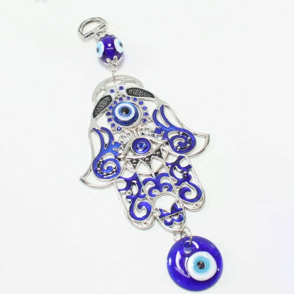 Turkish Blue Evil Eye 3" Hamsa Hand Amulet Wall Hanging Protection Decor