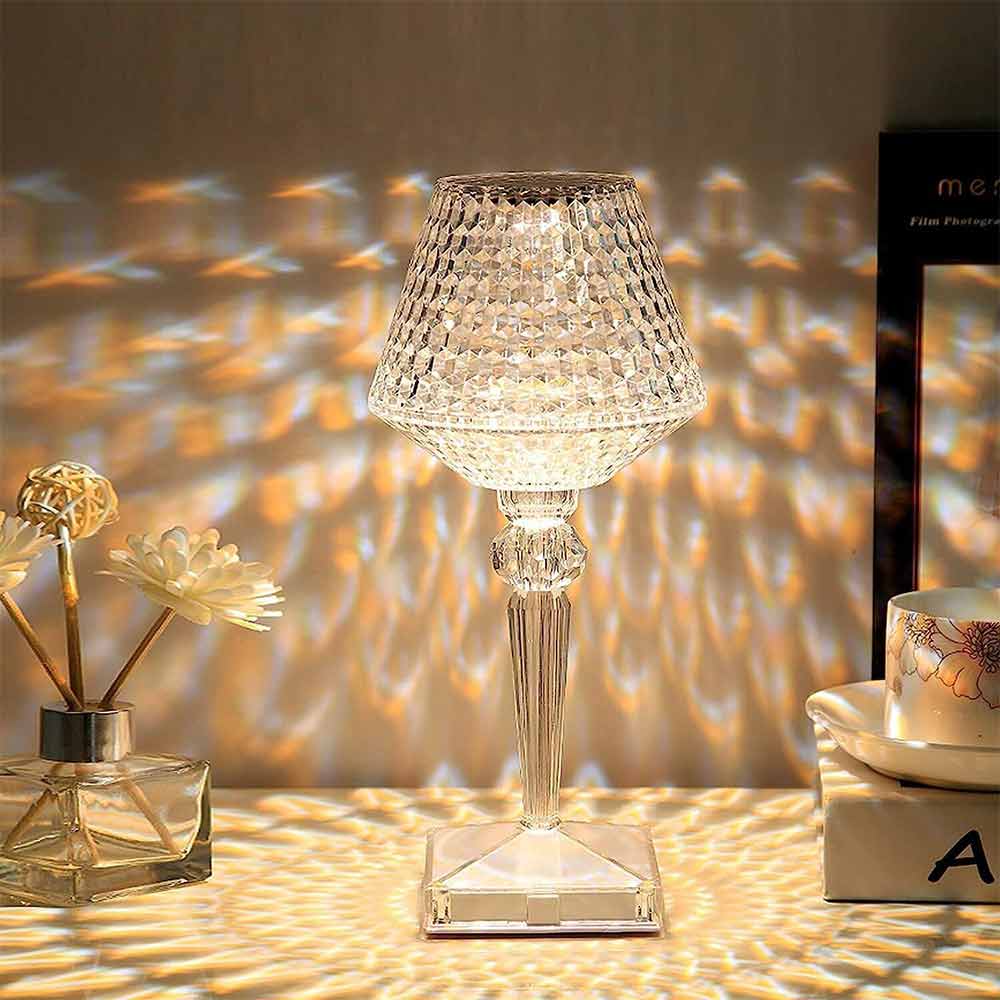 Crystal Night Light RGB 16colors Table Lamp Dimming USB Rechargeable Bedside
