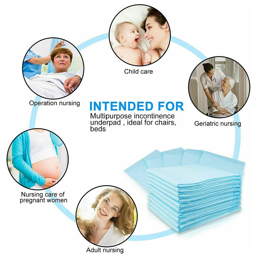 Economy Disposable Underpads – 60x90cm Incontinence Bed Pads for Adults, Elderly & Pets (40/80/120/160 Pack)