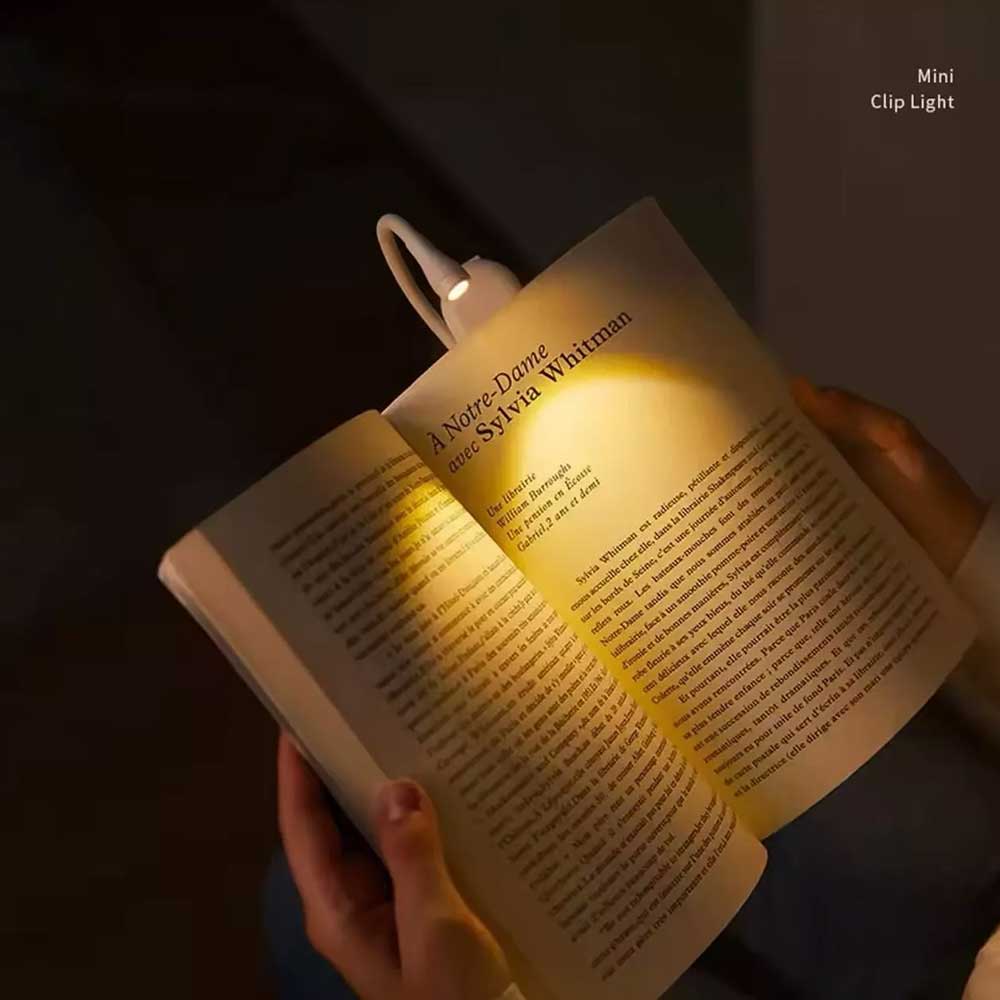 Foldable Mini Book Light Eye Protection Light Clip-on 360° Flip Study Lamp Reading