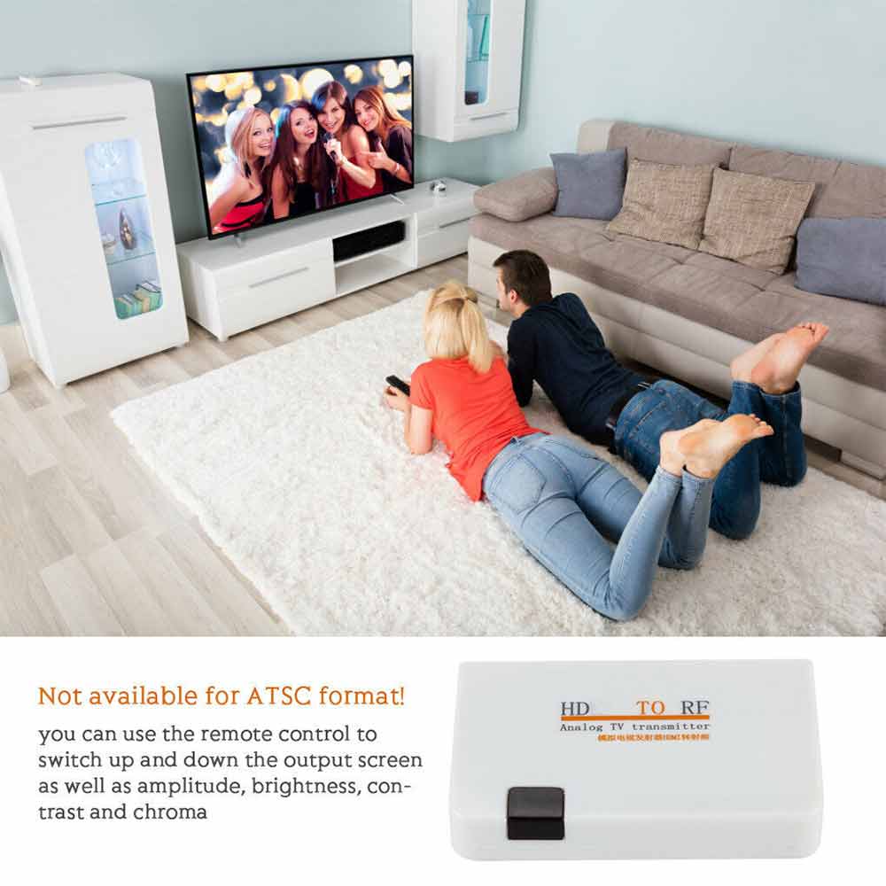 HDMI to RF Coaxial Converter HDMI to Coaxial Analog Adapter w/Remote Control