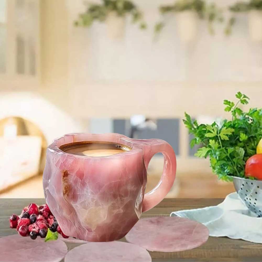 Handmade Mineral Crystal Coffee Cup Elegant Coffee Cup,Translucent Coffee Cup