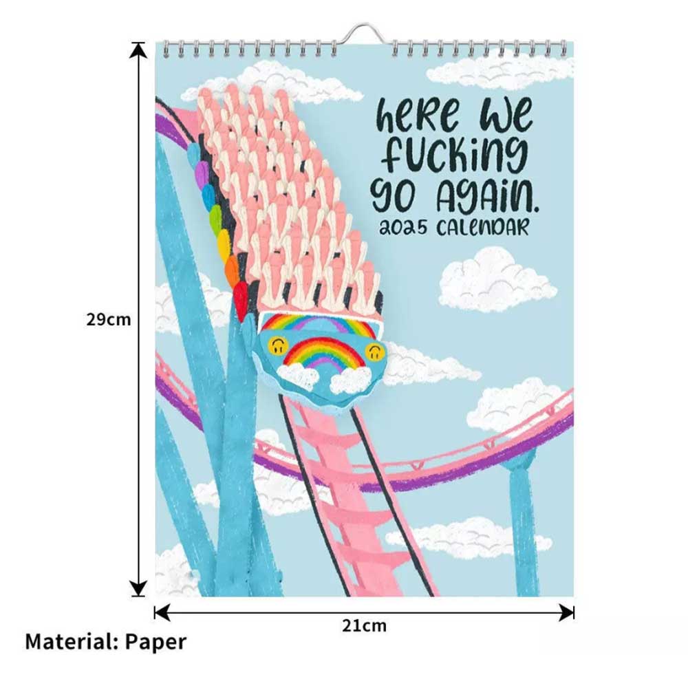 Here We Fu*king Go Again 2025 Calendar,Fucking Calendar 2025 Planner NEW