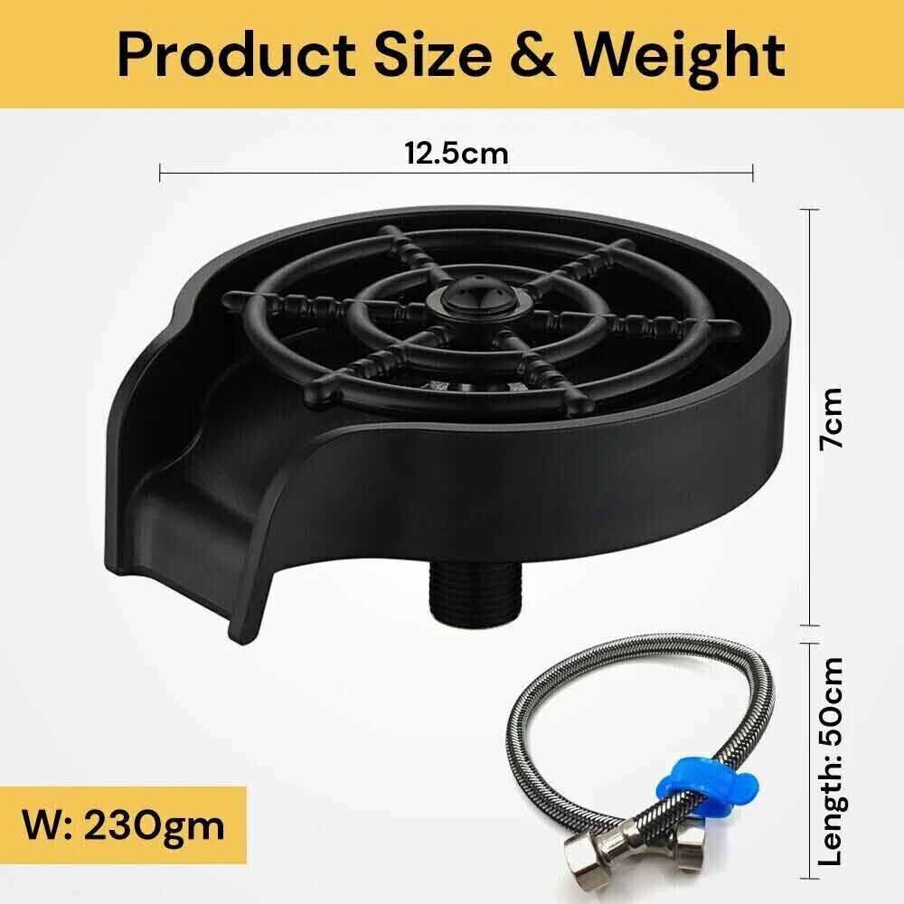 Kitchen Cafe Sink Glass Rinser Automatic Bottle Washer Cup Cleaner Bar Pitcher