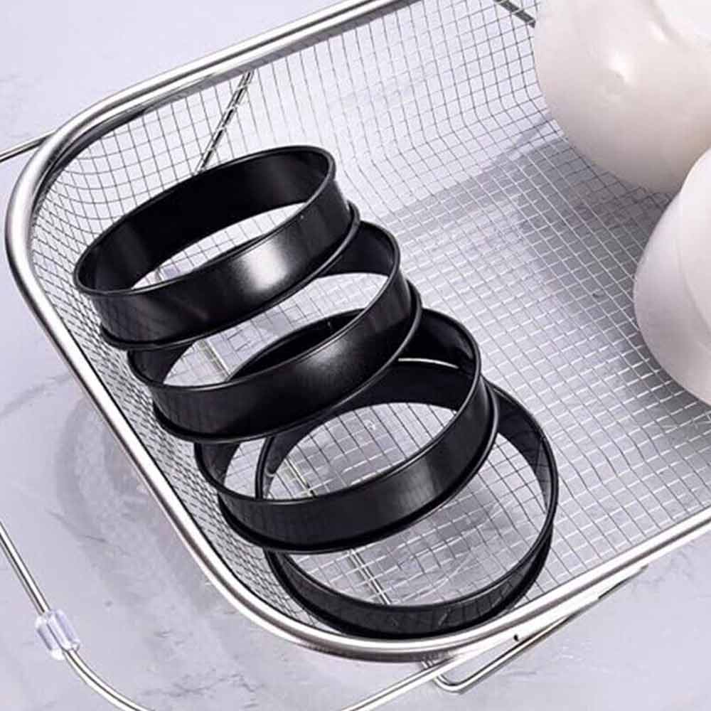 8pcs English Muffin Rings 4 Inch Crumpet Rings Stainless Steel Tart Rings Nonstick Round Ring Molds