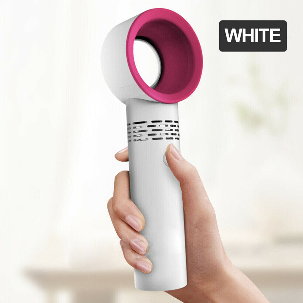 360 Degree Mute Portable Bladeless Hand Held Mini No Leaf Handy Fan USB Cooler