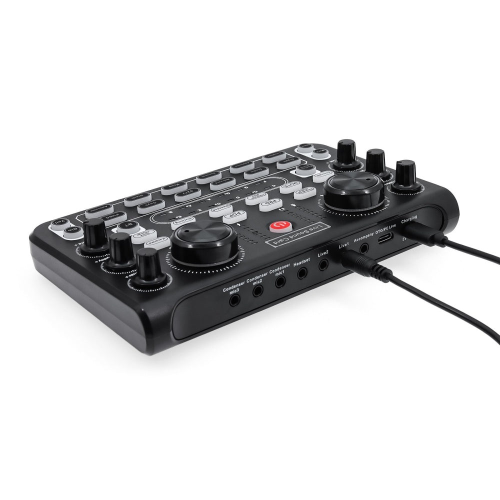 Audio Mixer with Voice Effects for PC Streaming Gaming Live DJ Sound Card USB