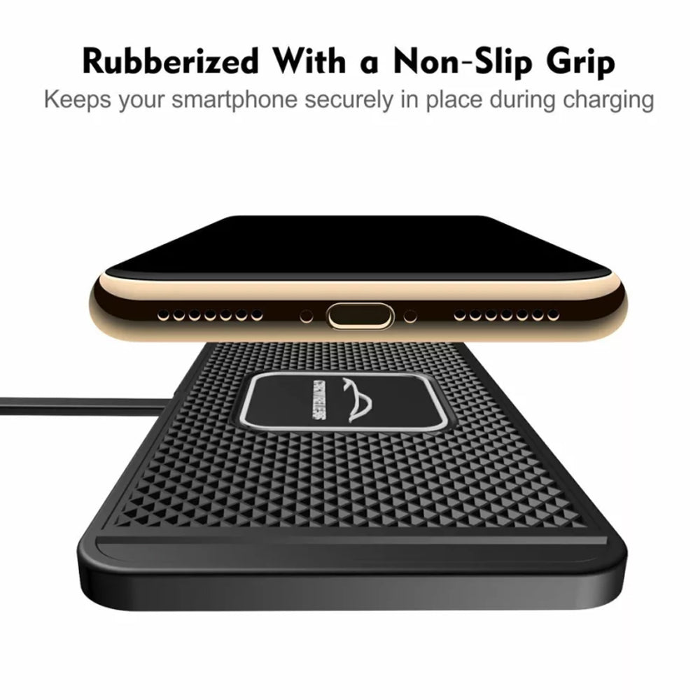 Car Wireless Fast Charging Mat Non-Slip Pad Holder 1M Cable For Smart Phones