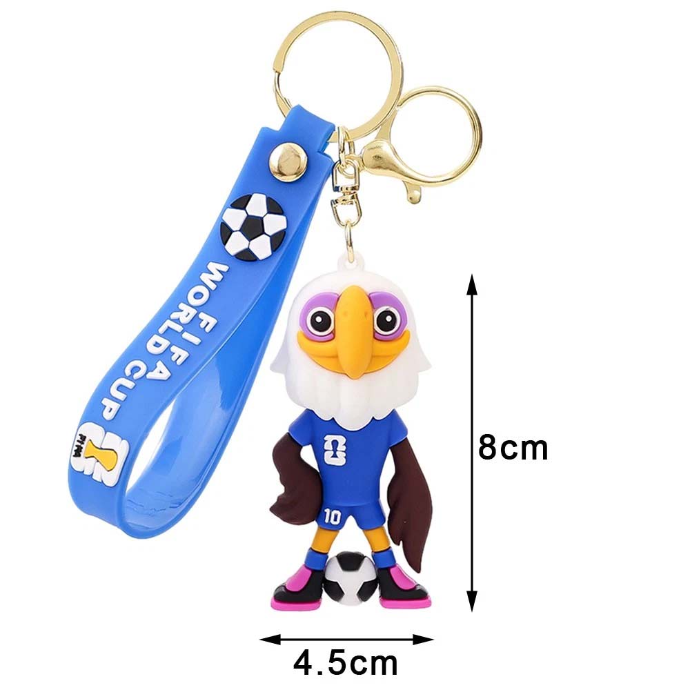 4 Pack 2026 World Cup Mascot Pendant – Football Keychain Memorabilia Keyrings