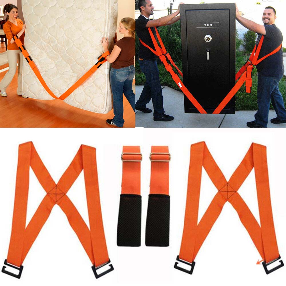 Adjustable Lifting Furniture Forearm Cargo Carry Belt Moving Straps 2 People