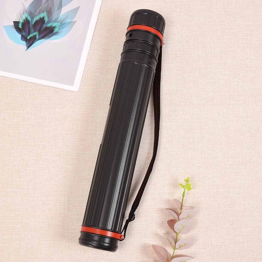 Extendable Telescopic Archery Arrow Back Shoulder Quiver Holder Tube w/ Strap
