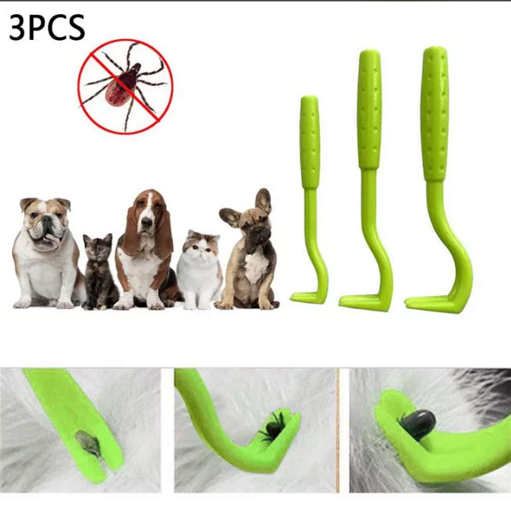 3Pcs Set Tick Remover for Dog Cat Pet Kit Tick Hook Picker Flea Removal Tool