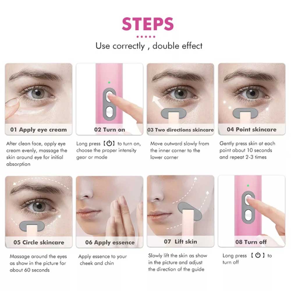 M5 4-in1 Facial Wand LED Red Light Therapy Massage for Skin Care and Anti-Aging