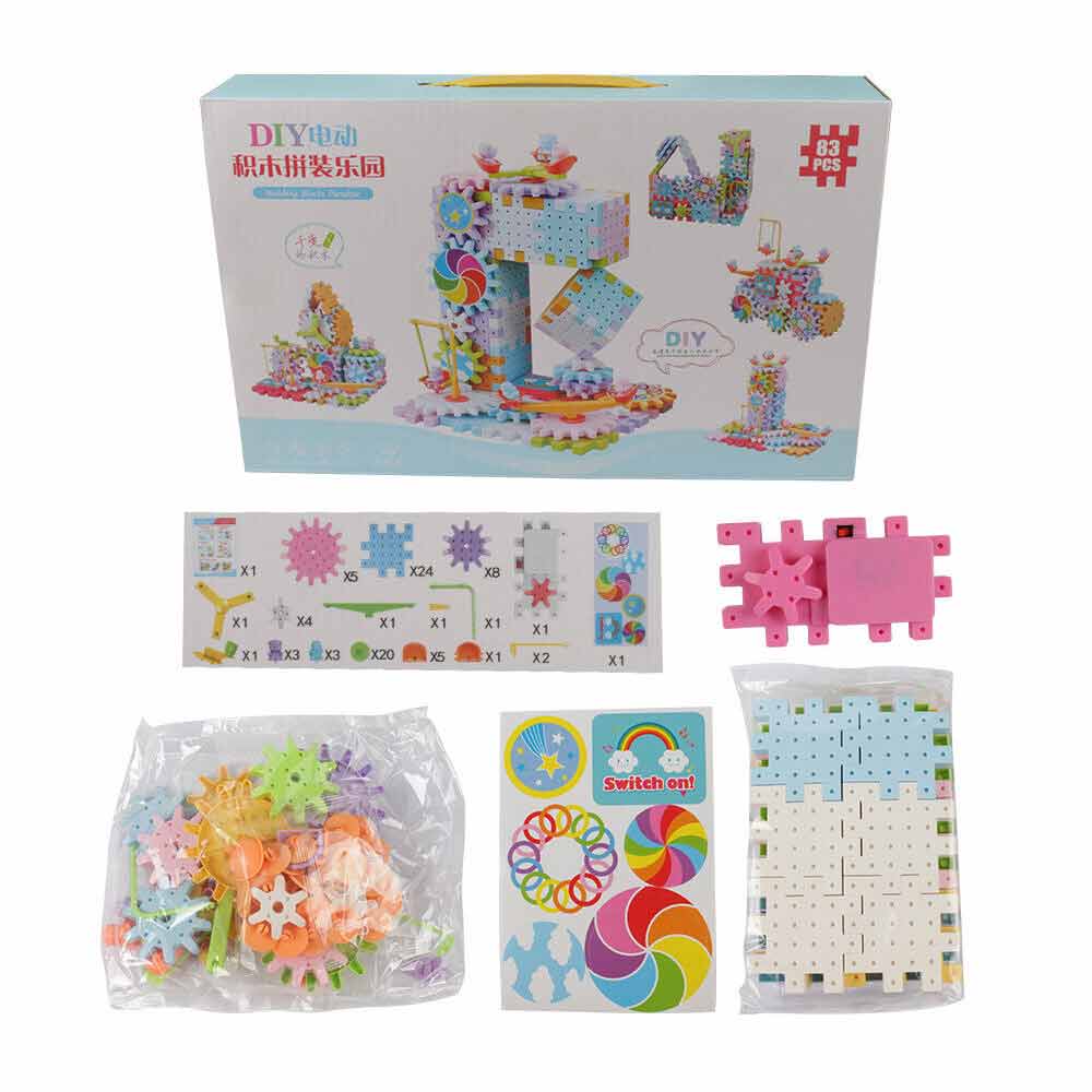 Educational Electric Gears Building Block Toys Creative Rotating STEM Toys Set for Boys Girls Kids