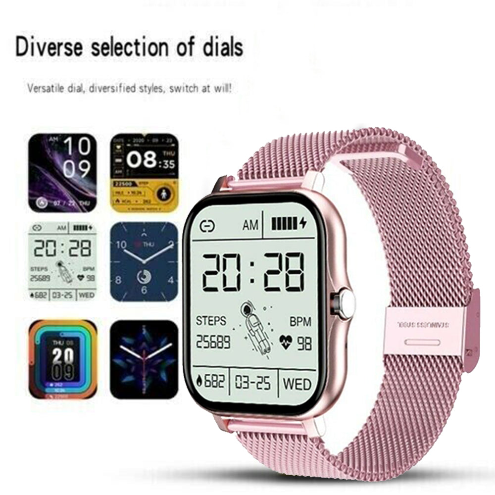 Smart Watch Women Men Heart Rate For iPhone Android Bluetooth-Pink