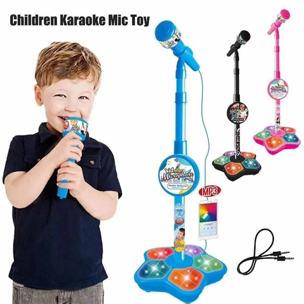 Karaoke Song Music Instrument Toys Kids Microphone With Stand Birthday Gift