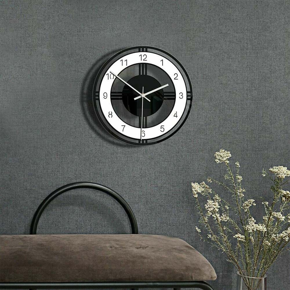 Nordic Style Wall Clock Silent Acrylic Clock Home Living Room Decor Transparent
