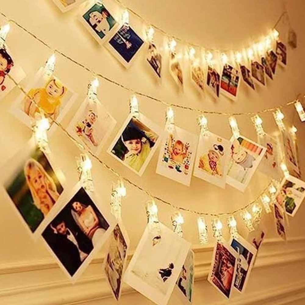 LED Photo Clip String Lights – 40 Clips, 6m, Battery Powered Picture Hanger Light