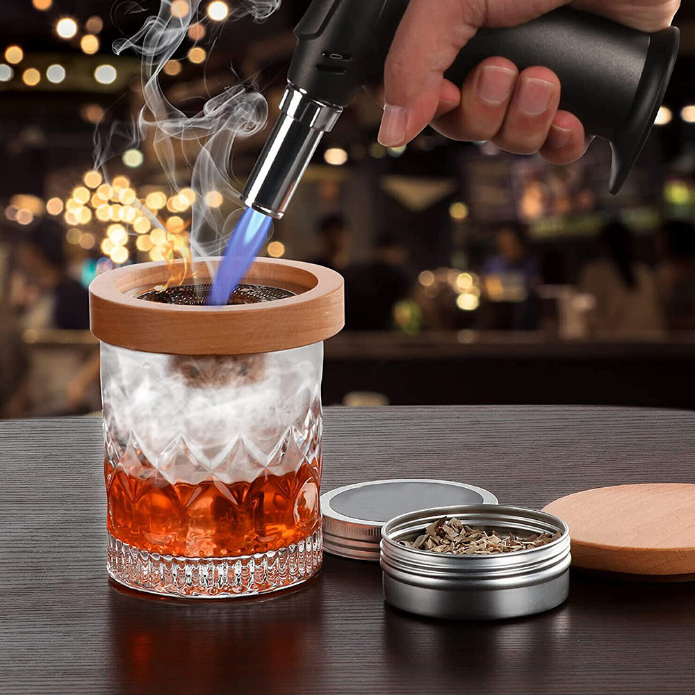 Cocktail Smoker Kit -Whiskey/Bourbon Smoker Infuser Kit with Flavors Wood Chip