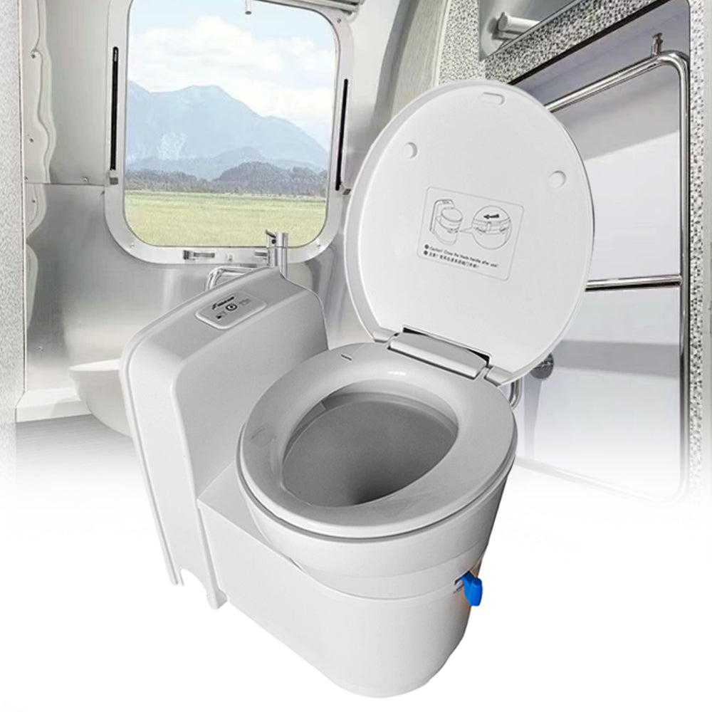 RV Caravan Toilet 3J-W5000 – Compact, Hygienic, Rotating Bowl, 17.2L Tank