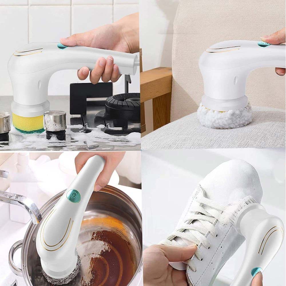 Electric Cordless Cleaning Brush Spin Scrubber Turbo Scrub Cleaner For Bathroom