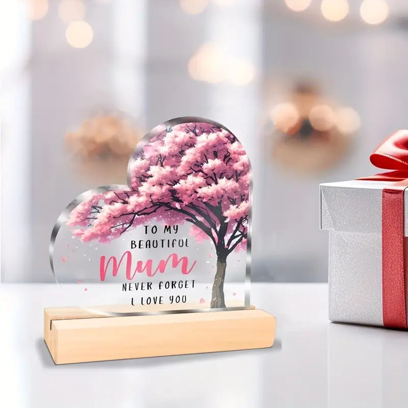 Love Heart acrylic Decor Gift to Mom Mother's Gift 10X10CM