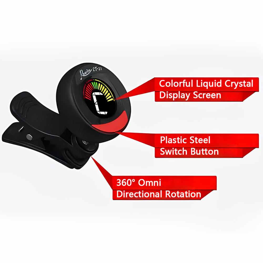 Clip On Tuner Guitar Tuner for Electric Acoustic Guitars Bass Chromatic Violin