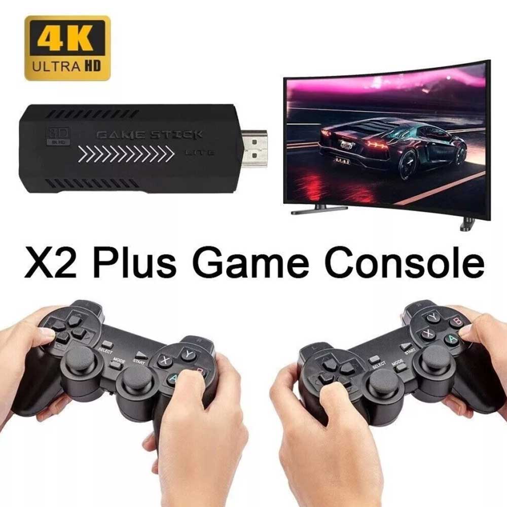 40000+ 4K HDMI 128GB Retro Game Stick Console 2X Wireless Controller TV Video Games