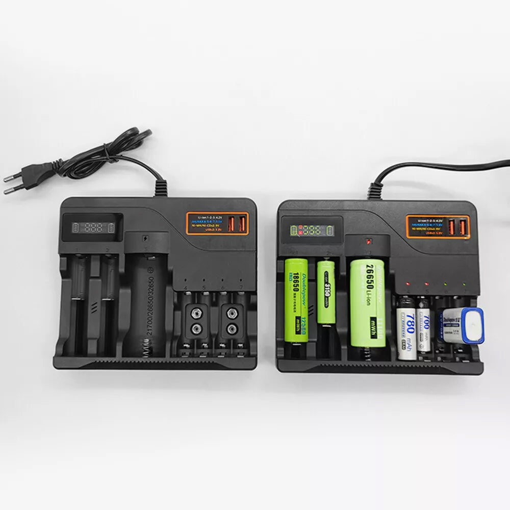 LCD Smart Battery Charger For AAA AA 9V Ni-MH Ni-CD Rechargeable Batteries