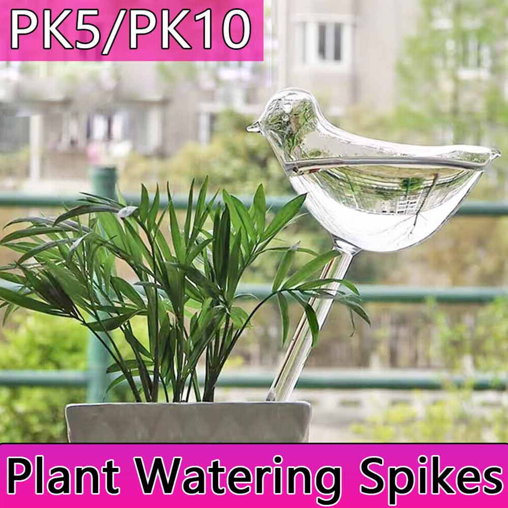 5/10X Bird Shape Plant Waterer Self Watering Spikes Automatic PVC Watering Tool