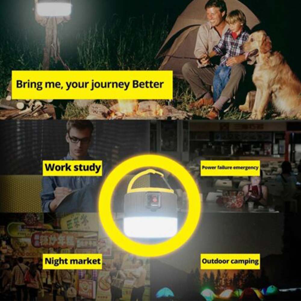 LED Solar Light + Remote Control + USB Rechargeable Tent Camping Emergency