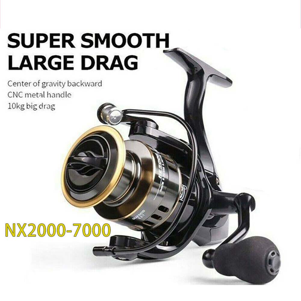 Fishing Reel HE2000-7000 Max Drag 10kg High Speed Metal Spool Spinning Reel