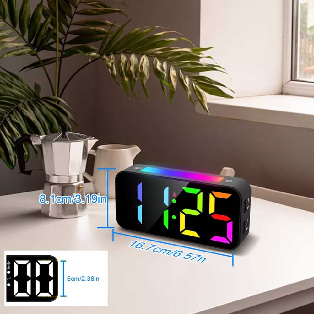 Digital Alarm Clock for Heavy Sleeper Bedroom LED Display Night Light w/ Shaker