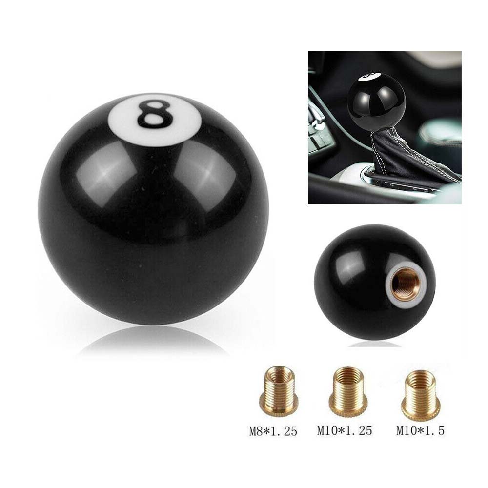 Manual Car Gear Stick Shift Knob Billiard Ball Shifter Lever Cover + 3 adaptors