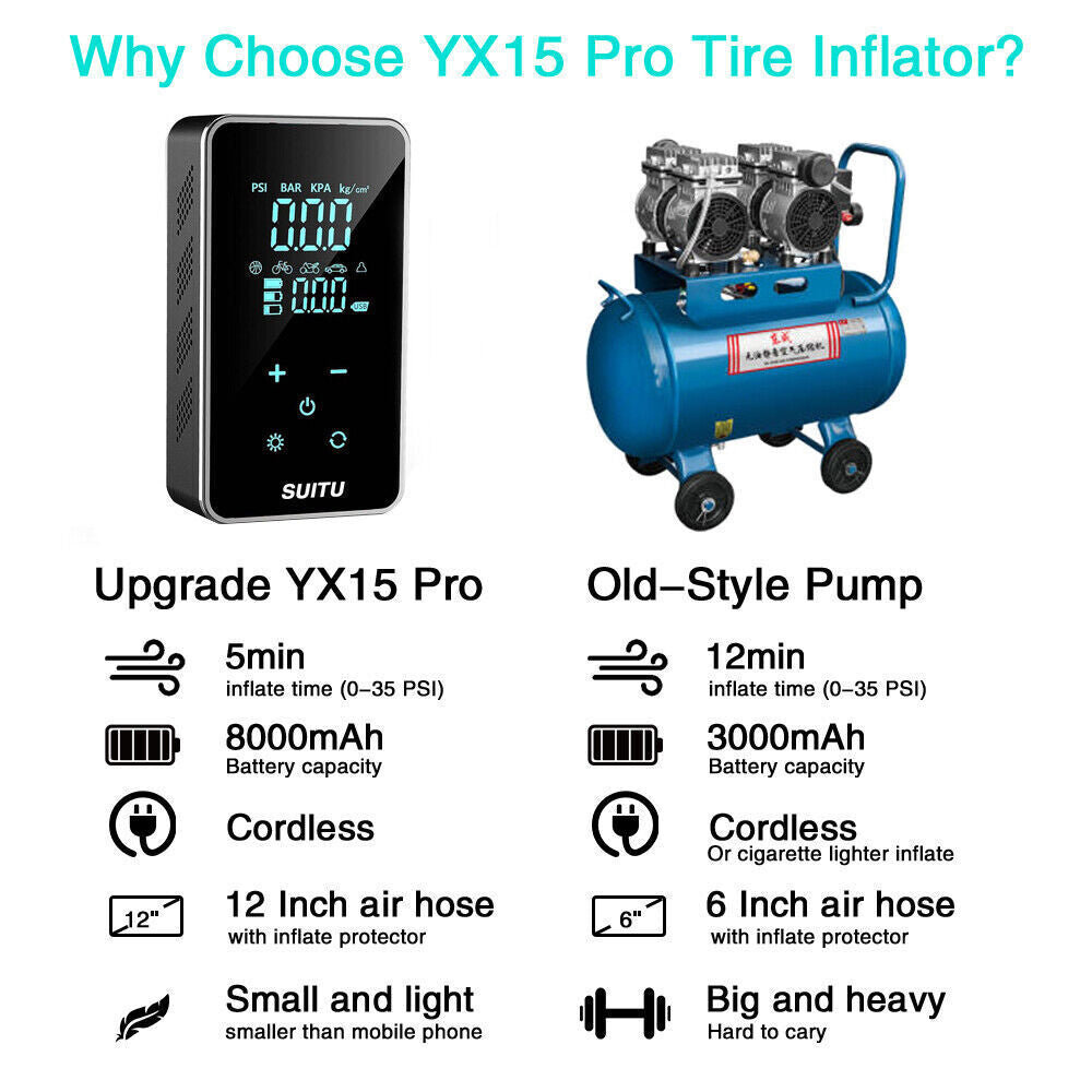 Wireless Car Electric Air Compressor Portable Digital Touch Tyre Inflator Pump