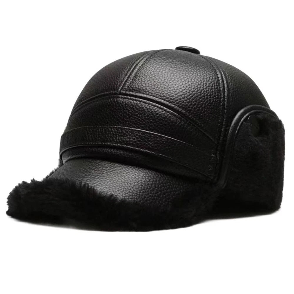 Winter Warm Baseball Cap with Ear Flaps for Men – Thick Plush Ear Protection Hat, Korean Style Outdoor Cold Weather Cap