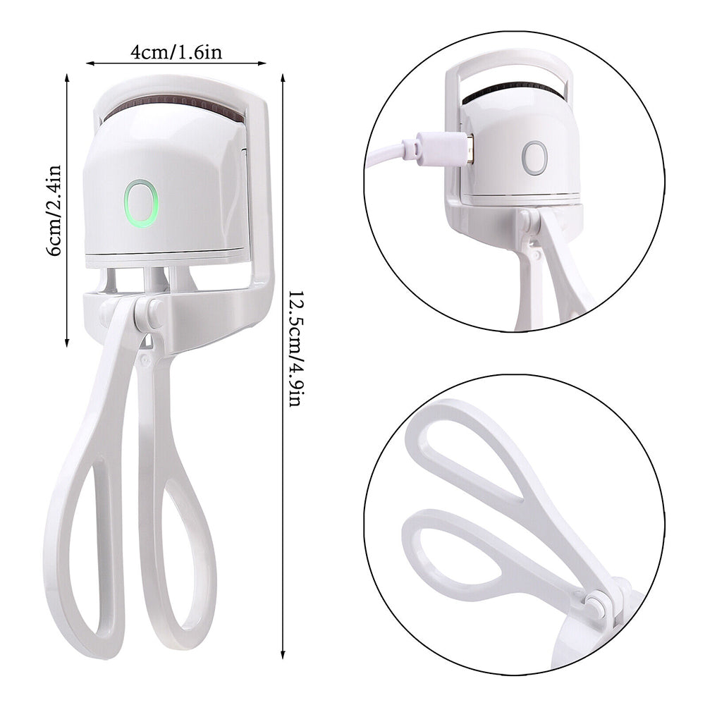 Electric Heated Curling Eyelash Tool Double Eyelash Curler USB Rechargeable