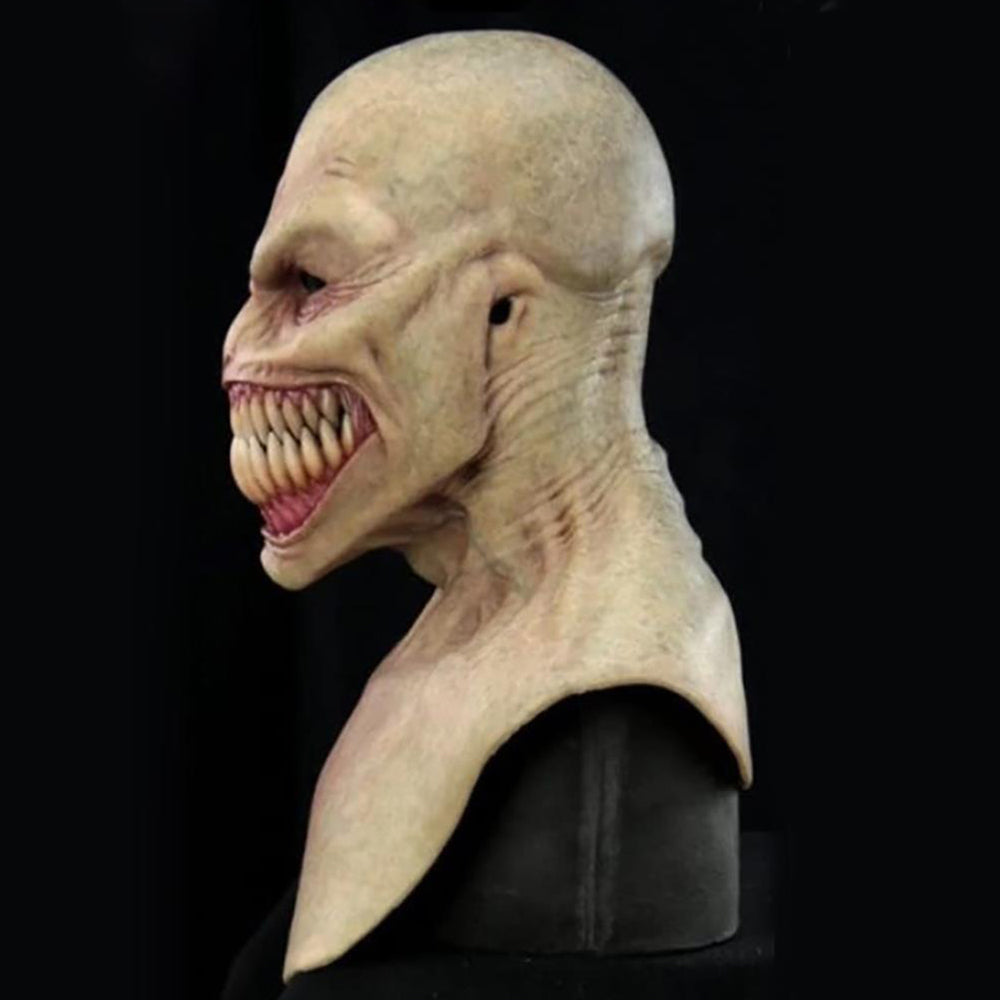 Long Creepy Clown Scary Realistic Facial Mask Horror Gruesome Party Cosplay Deco