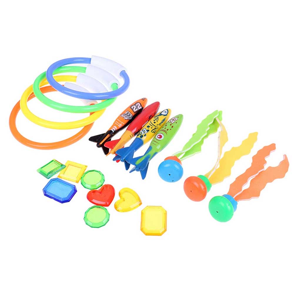 19pcs Kids Underwater Dive Toys Set - Swimming Pool Rings & Seaweed Game for Children, Party Favors