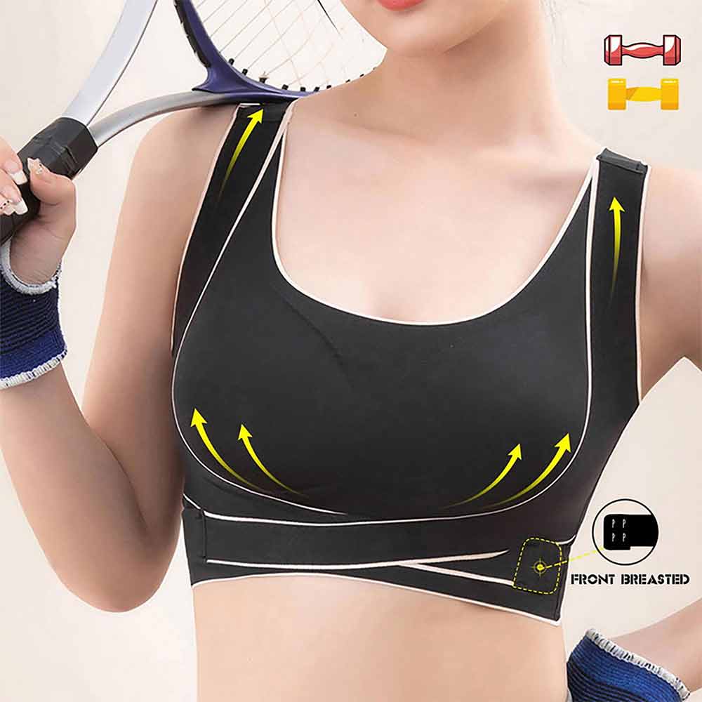 Women Comfy Corset Bra Sport Front Cross Seamless Smooth Liner Side Buckle Bra