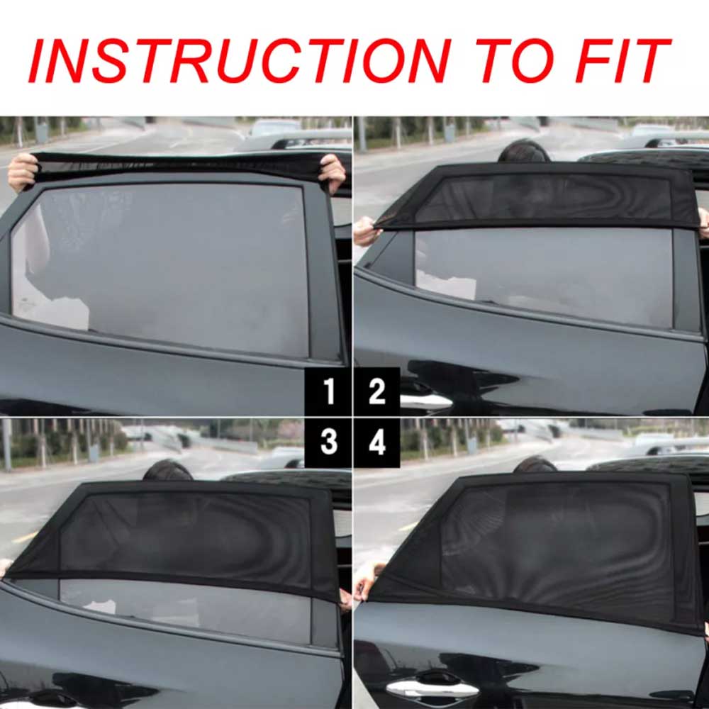4PCS Universal Sun Shade Rear Side Seat Car Window UV Cover Sock Baby Protection