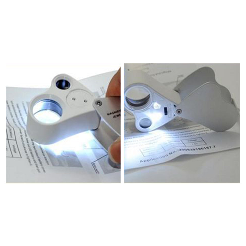 LED Double Multiple 30X 60X Jewelers Eye Loupe Lens Magnifier Magnifying Glass