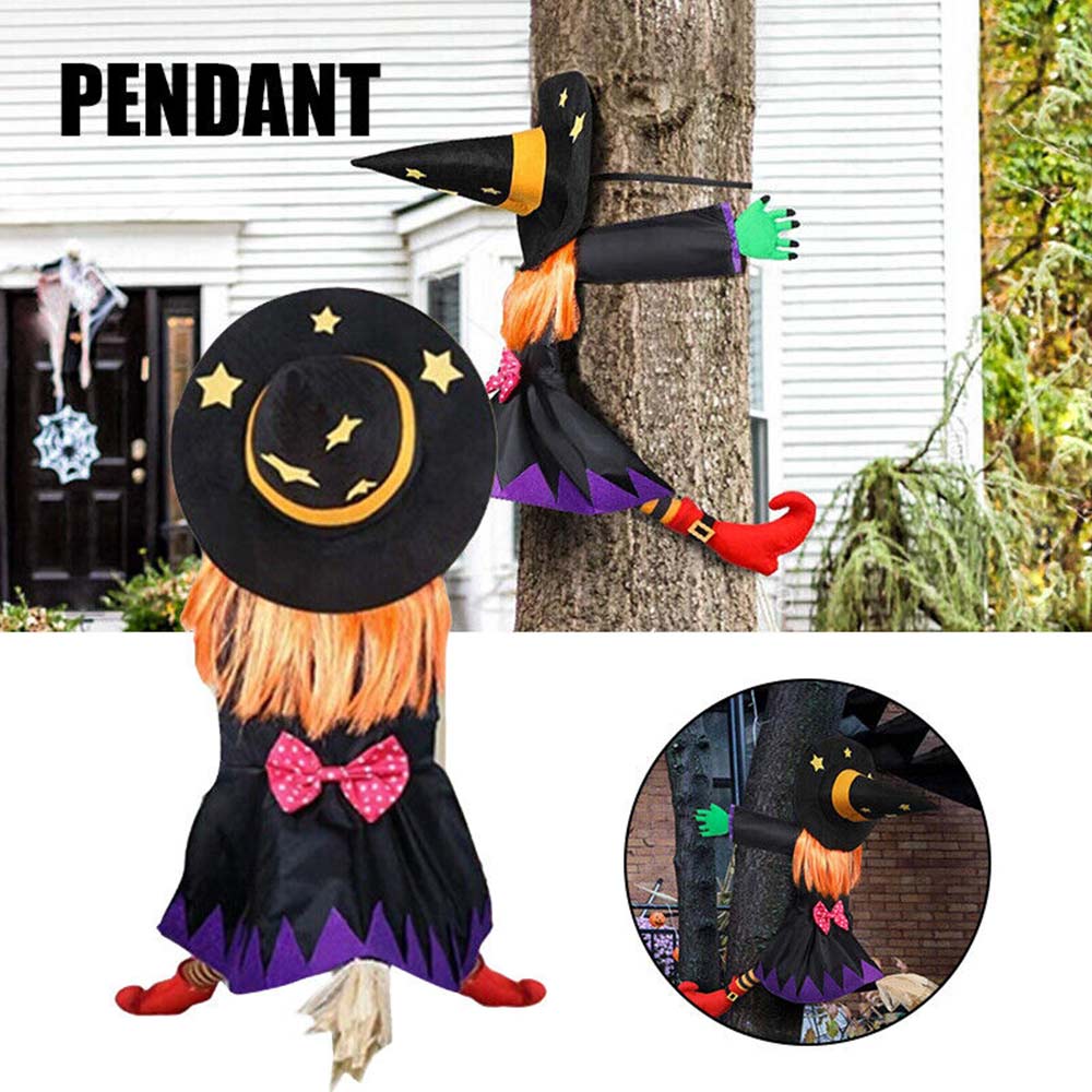 Crashing Witch Hanging Ornaments Scary Halloween Party Decoration Props Supplies