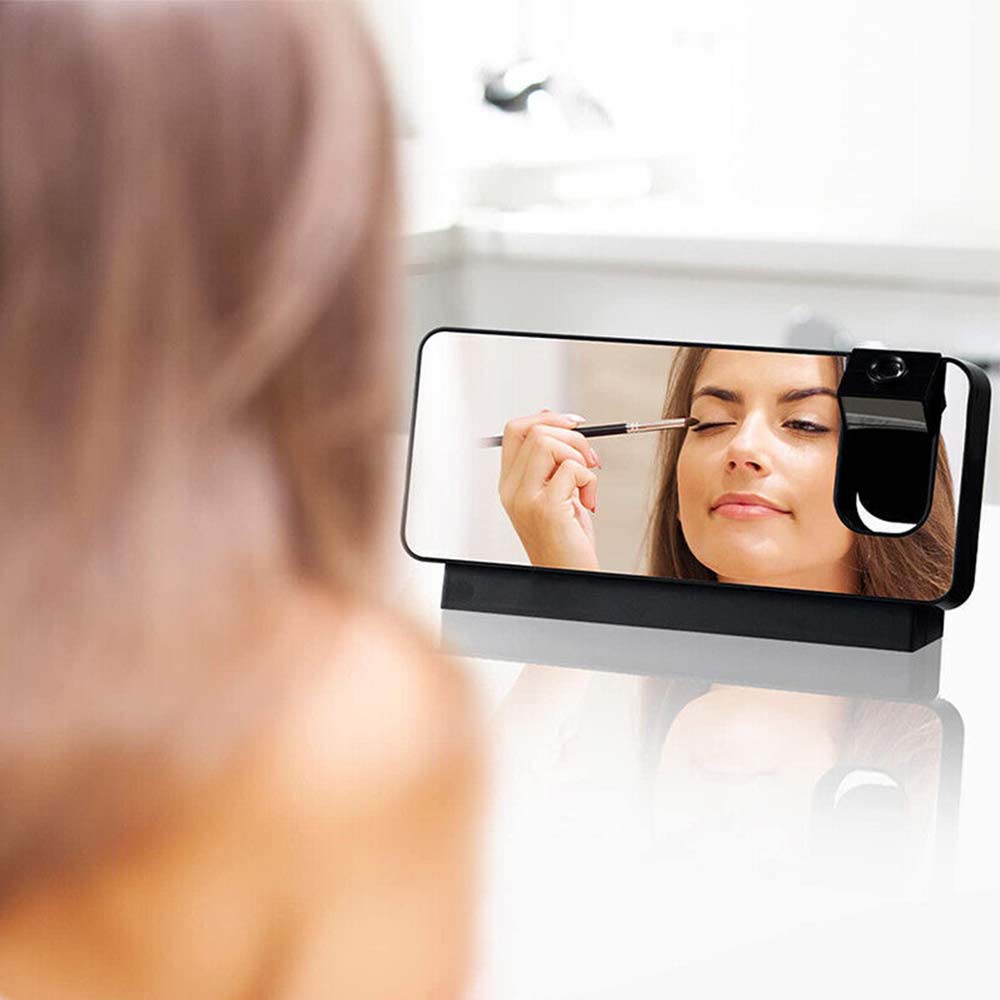 LED Digital Mirror Projection Alarm Clock Time Projector Thermometer Display USB