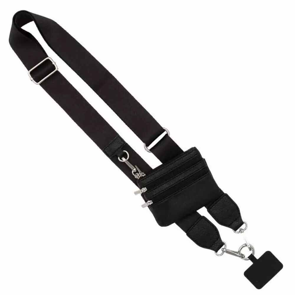 Crossbody Phone Chain with Zipper Wallet Pouch Phone Strap With Zippered Pouch