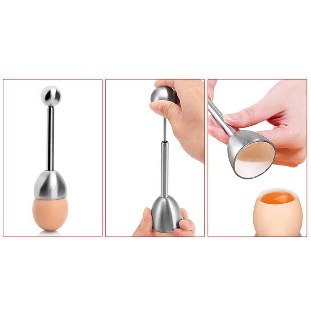 1X Stainless Steel Egg Shell Opener Cutter Cracker Boiled Egg Topper Separator