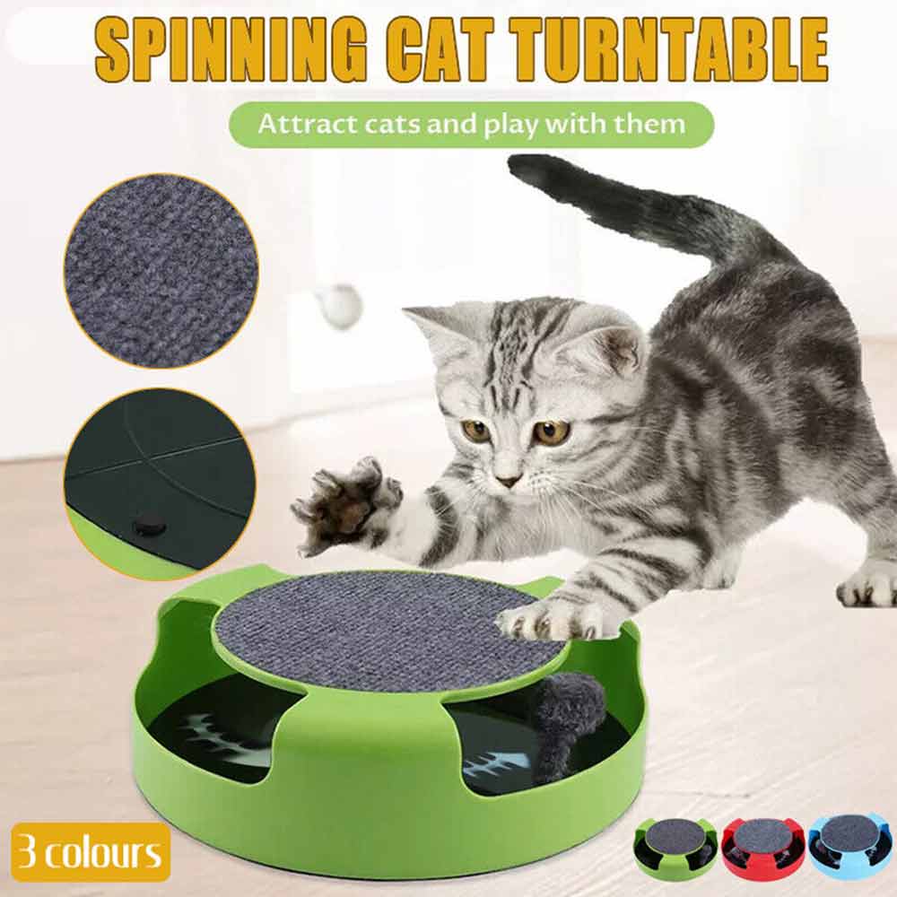 Cats Mouse Moving Catch Toy Interactive Cat Toys Indoor Cat Training Scratching Pad Round