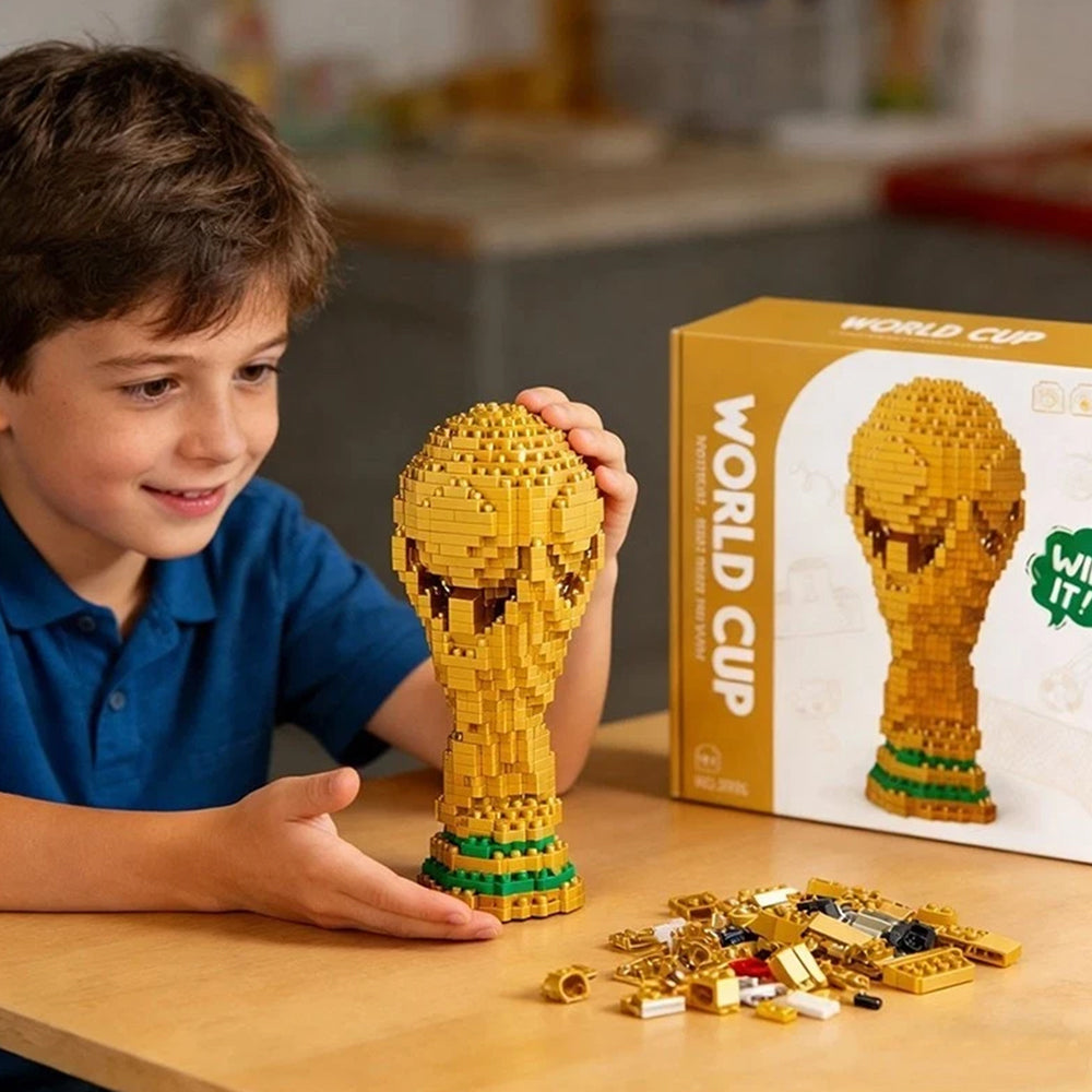 2026 World Cup Trophy Model – 500pcs Diamond-Shaped Building Block Kit